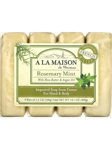 A La Maison de Provence, Rosemary Mint Bar Soap Value Pack, 4 Bars