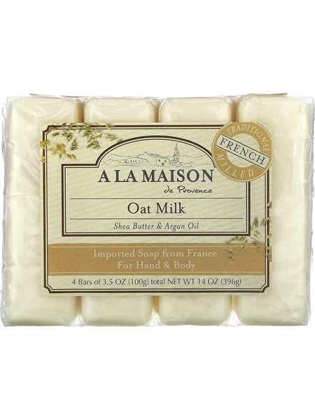 A La Maison de Provence, Oat Milk Bar Soap Value Pack, 4 Bars