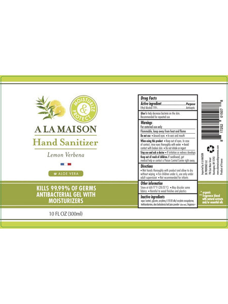 A La Maison de Provence, Lemon Verbena Hand Sanitizer, 10 fl oz