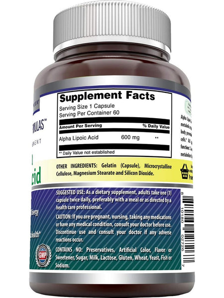 Amazing Formulas, Alpha Lipoic Acid, 600 mg, 60 capsules