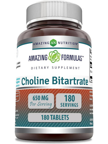 Amazing Formulas, Choline Bitartrate, 650 mg, 180 Tablets