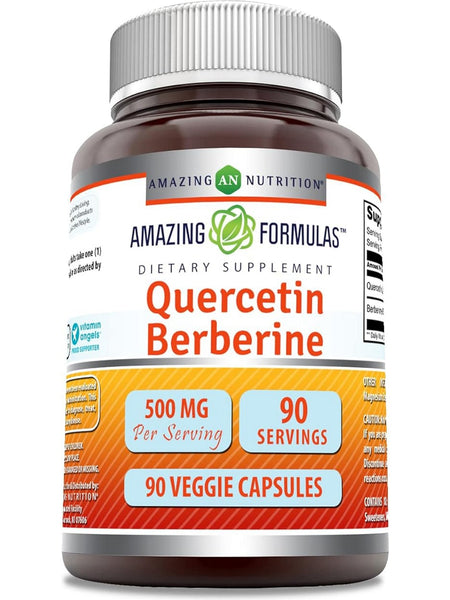 Amazing Formulas, Quercetin Berberine, 500 mg, 90 Veggie Capsules