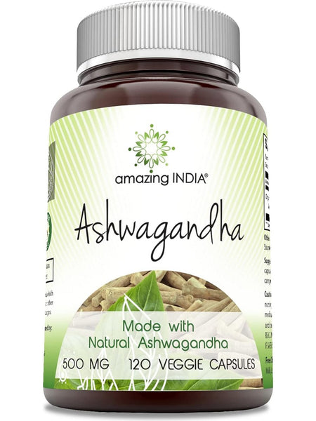 Amazing India, Ashwagandha, 500 mg, 120 Veggie Capsules