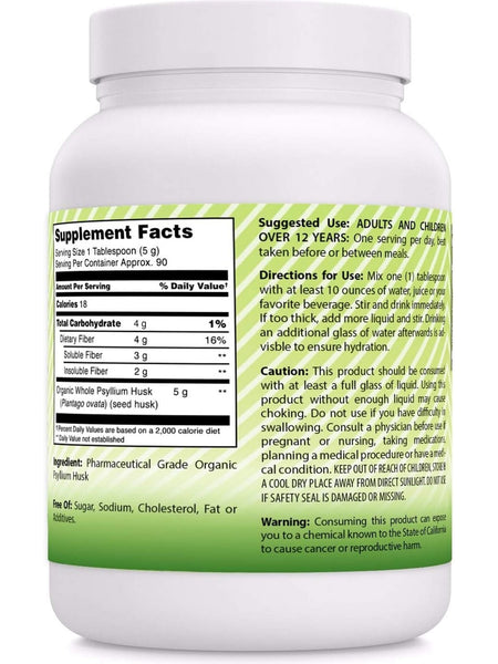 Amazing India, Organic Whole Psyllium Husk, 16 oz