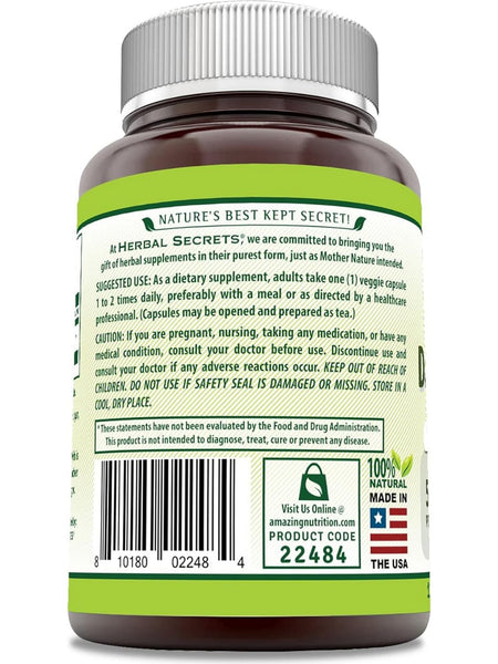 Herbal Secrets, Dandelion Root, 520 mg, 120 Veggie Capsules