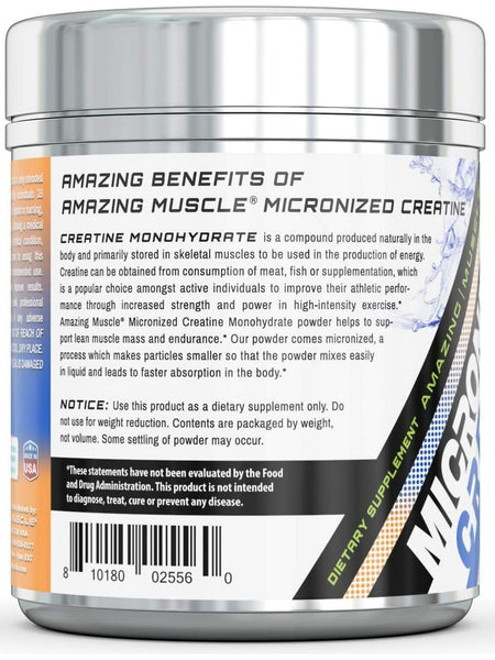 Amazing Muscle, Micronized Creatine Monohydrate, Unflavored, 1 lb