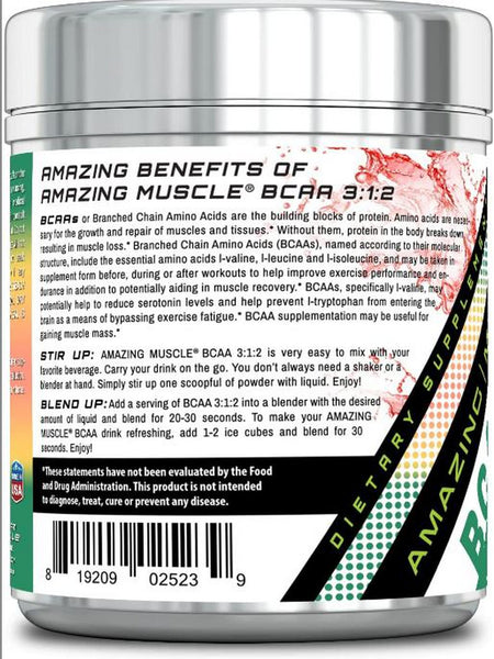 Amazing Muscle, BCAA 3:1:2, Watermelon, 1.1 lb