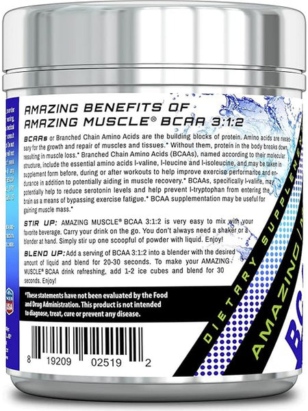 Amazing Muscle, BCAA 3:1:2, Blue Raspberry, 0.94 lb