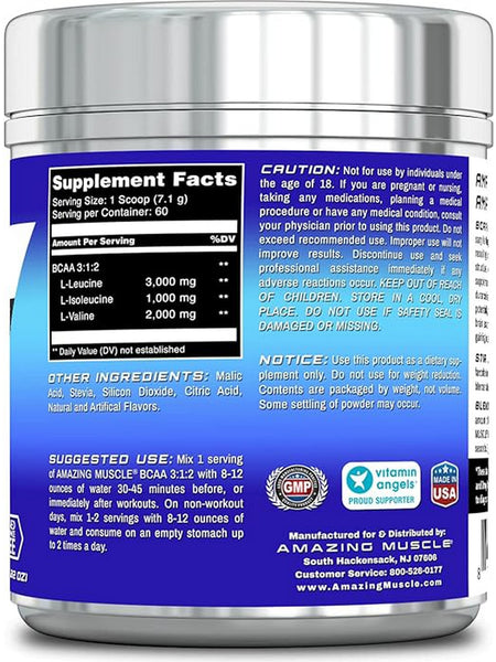 Amazing Muscle, BCAA 3:1:2, Blue Raspberry, 0.94 lb