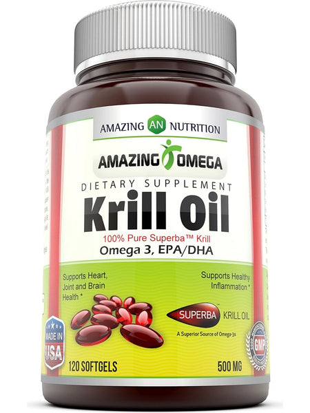 Amazing Omega, Krill Oil, 500 mg, 120 Softgels