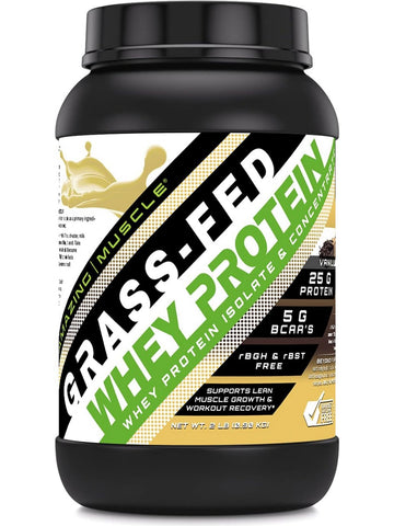 Amazing Muscle, Grass-Fed Whey Protein, Vanilla, 2 lbs