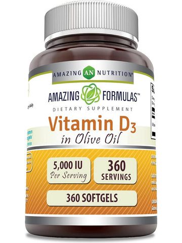 Amazing Formulas, Vitamin D3 in Olive Oil, 5000 IU, 360 softgels