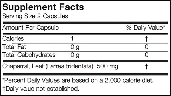 Arizona Natural, Chaparral (Larrea tridentata), 500 mg, 90 Capsules