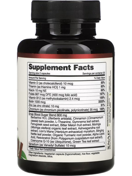 Snap Supplements, Blood Sugar Blend, 60 Capsules