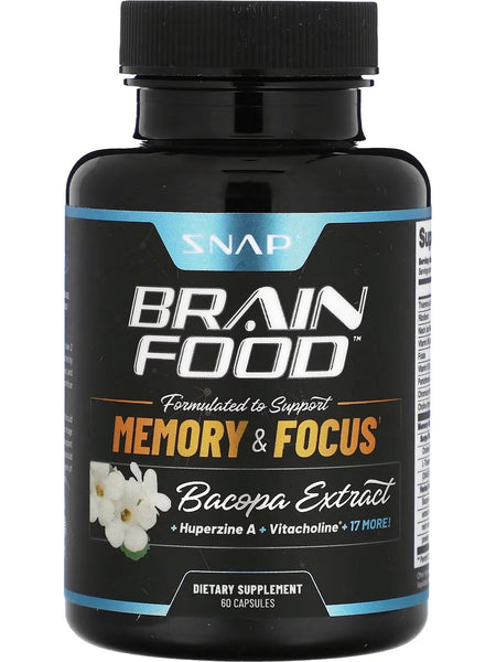 Snap Supplements, Brain Food, Bacopa Extract, 60 Capsules