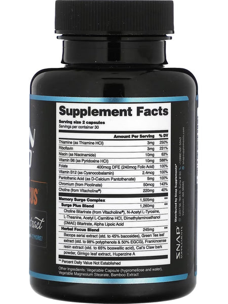 Snap Supplements, Brain Food, Bacopa Extract, 60 Capsules