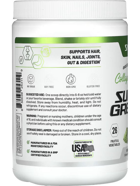 Snap Supplements, Collagen Peptides + Super Greens, 11.34 oz