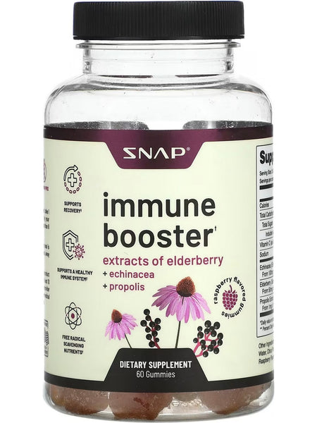 Snap Supplements, Immune Booster, Extracts of Elderberry, 60 Gummies