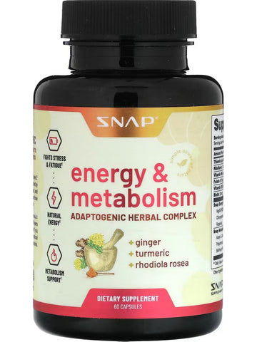 Snap Supplements, Energy and Metabolism, 60 Capsules