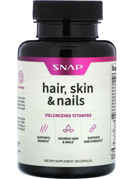 Snap Supplements, Hair, Skin, and Nails, 60 Capsules