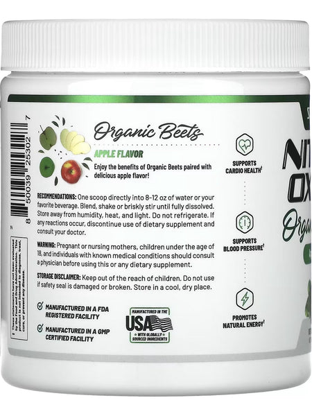 Snap Supplements, Nitric Oxide Organic Beets, Apple, 8.8 oz