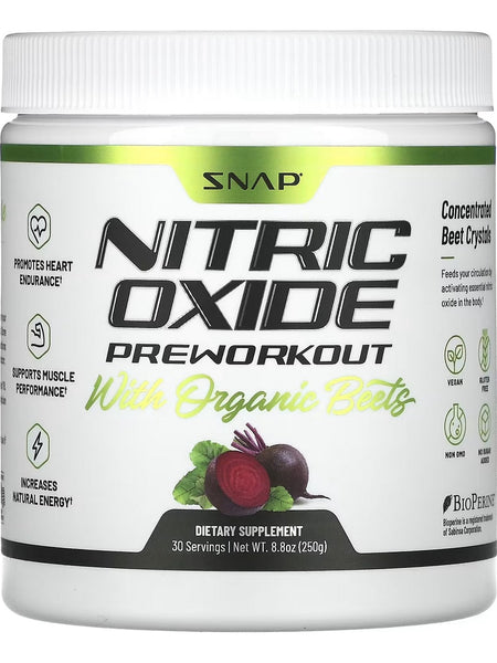 Snap Supplements, Nitric Oxide Preworkout with Organic Beets, 8.8 oz