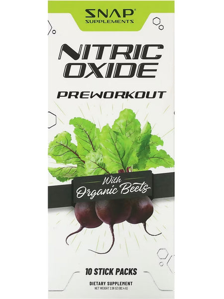 Snap Supplements, Nitric Oxide Preworkout with Organic Beets, 10 Stick Packs