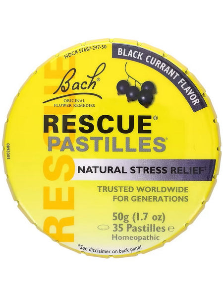 Bach Original Flower Essences, Rescue Pastilles, Black Currant Flavor, 35 Pastilles