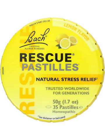 Bach Original Flower Essences, Rescue Pastilles, Lemon Flavor, 35 Pastilles