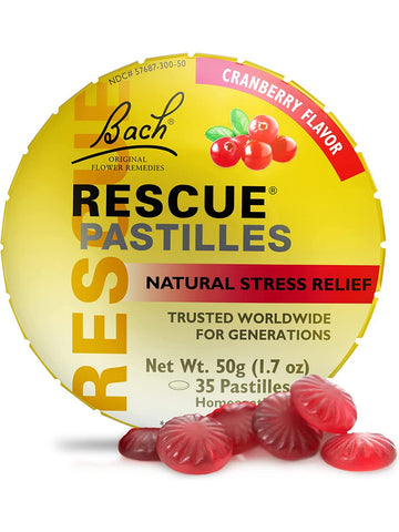 Bach Original Flower Essences, Rescue Pastilles, Cranberry Flavor, 35 Pastilles