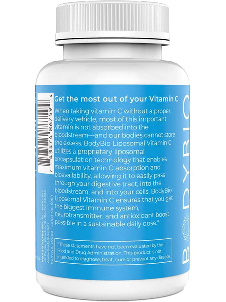 BodyBio, Liposomal Vitamin C, 60 Capsules