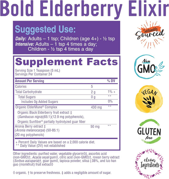 Bold Botanica, Bold Elderberry Elixir, 4 fl oz