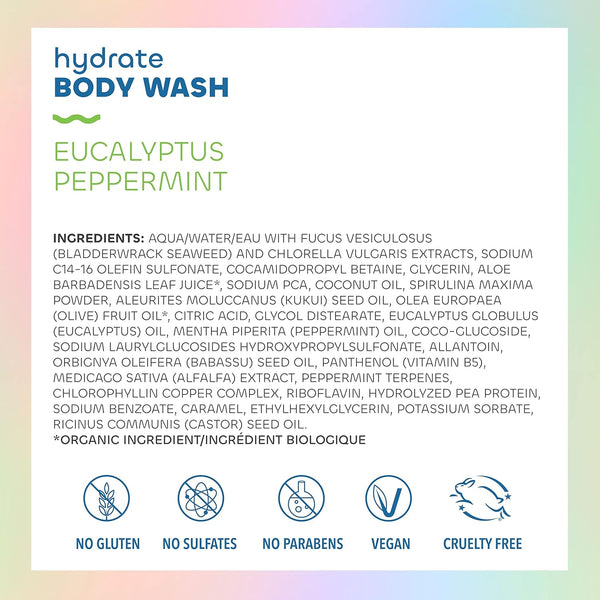 Seaweed Bath Co., Hydrate Body Wash, Eucalyptus Peppermint, 12 fl oz