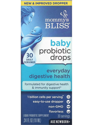 Mommy's Bliss, Baby Probiotic Drops, Age Newborn +, .34 fl oz