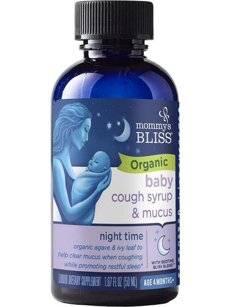 Mommy's Bliss, Organic Baby Cough Syrup and Mucus, Night Time, Age 4 Months +, 1.67 fl oz