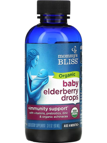 Mommy's Bliss, Organic Baby Elderberry Drops + Immunity Support, Age 4 Months +, 3 fl oz