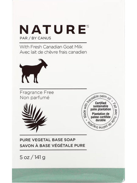 Nature by Canus, Pure Vegetal Base Soap with Fresh Canadian Goat Milk, Fragrance Free, 5 oz