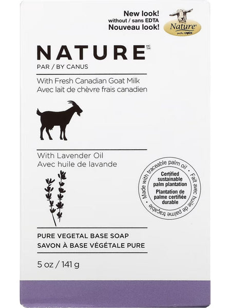 Nature by Canus, Pure Vegetal Base Soap with Fresh Canadian Goat Milk, Lavender Oil, 5 oz