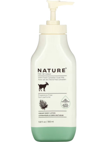 Nature by Canus, Creamy Body Lotion with Fresh Canadian Goat Milk, Fragrance Free, 11.8 fl oz