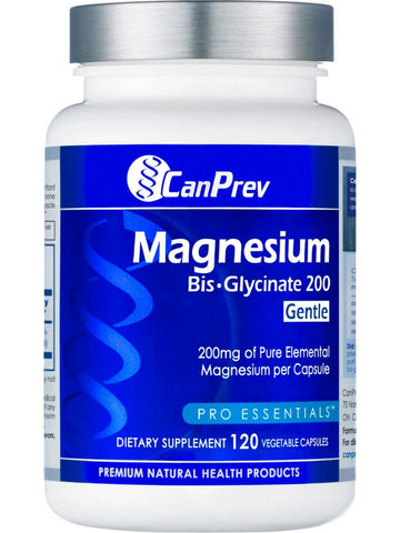 CanPrev, Magnesium Bis-Glycinate 200 Gentle, 200 mg, 120 Vegetable Capsules