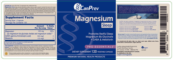 CanPrev, Magnesium Sleep, 120 Vegetable Capsules