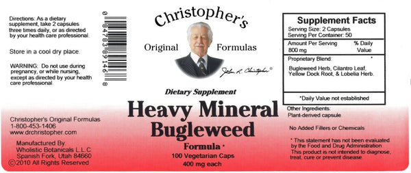 Christopher's Original Formulas, Heavy Mineral Bugleweed, 100 Vegetarian Caps