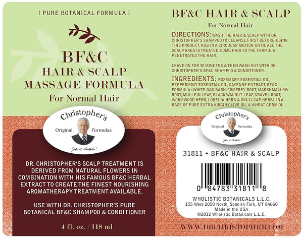 Christopher's Original Formulas, BF&C Hair & Scalp Massage Oil, 4 fl oz