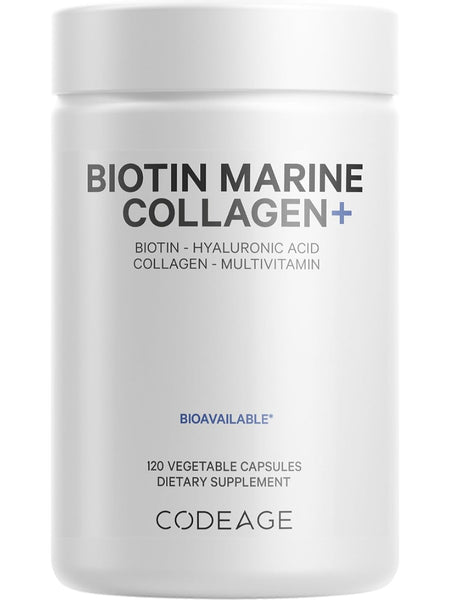 Codeage, Biotin Marine Collagen, 120 Capsules