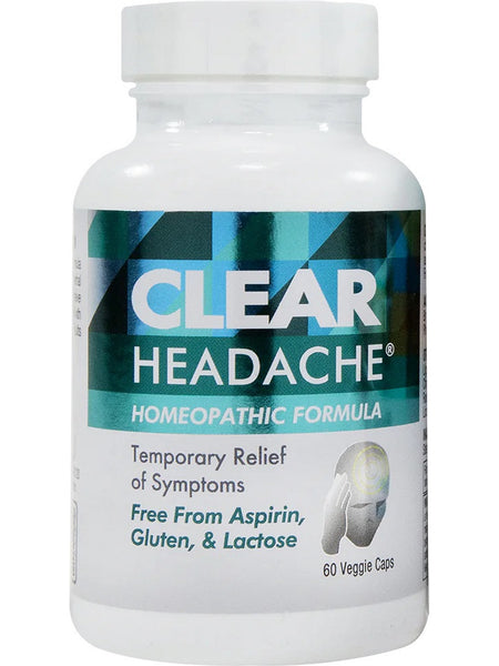 Clear Products, Clear Headache, Homeopathic Formula, 60 Veggie Caps