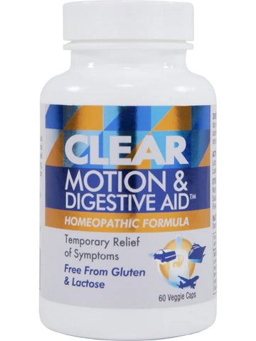 Clear Products, Clear Motion and Digestive Aid, Homeopathic Formula, 60 Veggie Caps