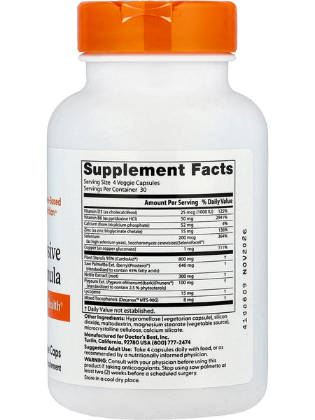 Doctor's Best, Comprehensive Prostate Formula, 120 vegicaps
