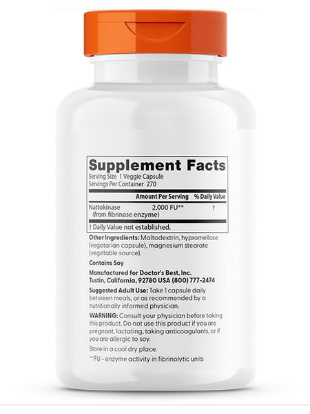 Doctor's Best, Nattokinase, 2,000 FU, 270 veggie caps
