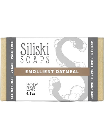 Siliski Soaps, Body Bar, Emollient Oatmeal, 4.5 oz