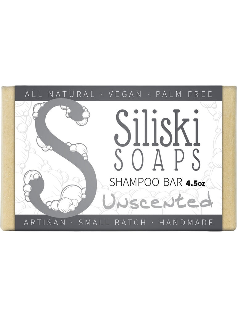 Siliski Soaps, Shampoo Bar, Unscented, 4.5 oz